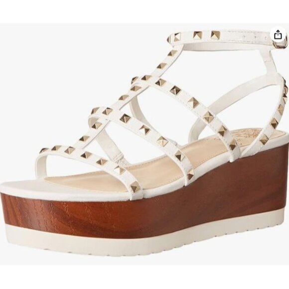 Vince Camuto‎ Studded White Strappy Platform Sandals  7M - Picture 1 of 16